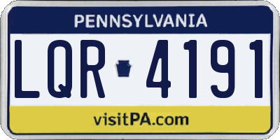 PA license plate LQR4191