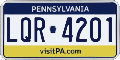 PA license plate LQR4201