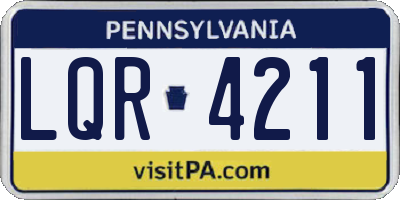 PA license plate LQR4211