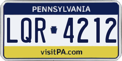 PA license plate LQR4212