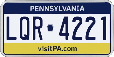PA license plate LQR4221