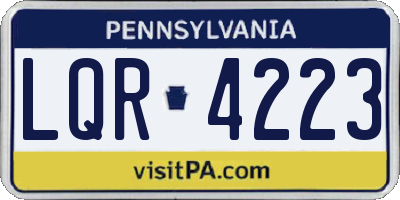 PA license plate LQR4223