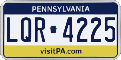 PA license plate LQR4225