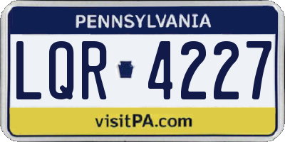 PA license plate LQR4227