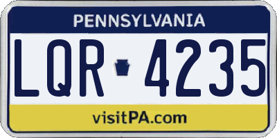 PA license plate LQR4235
