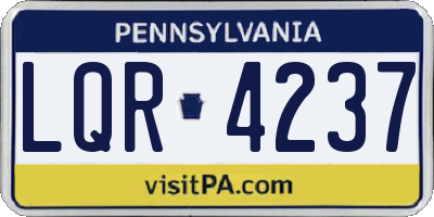 PA license plate LQR4237