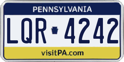 PA license plate LQR4242