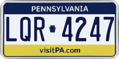 PA license plate LQR4247