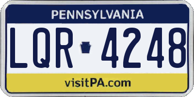 PA license plate LQR4248