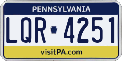 PA license plate LQR4251