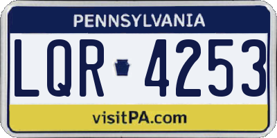 PA license plate LQR4253