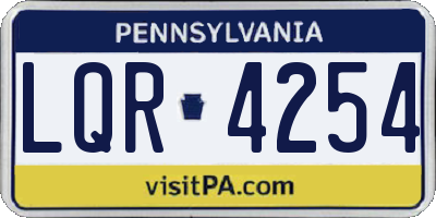 PA license plate LQR4254