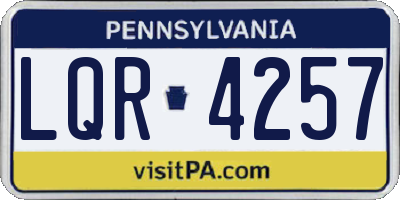 PA license plate LQR4257