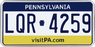 PA license plate LQR4259