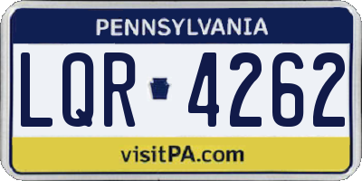 PA license plate LQR4262
