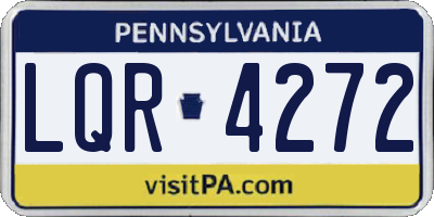 PA license plate LQR4272