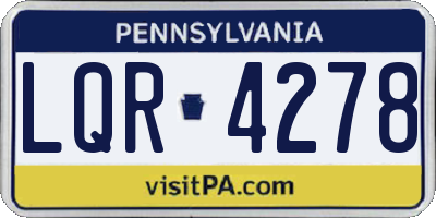 PA license plate LQR4278