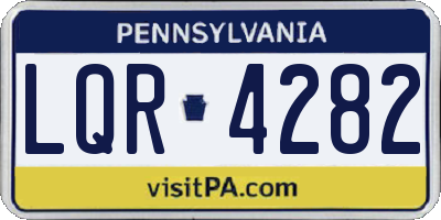 PA license plate LQR4282