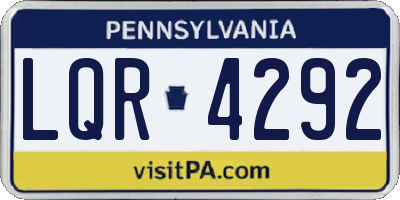 PA license plate LQR4292