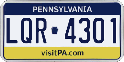 PA license plate LQR4301