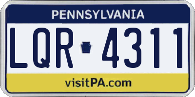 PA license plate LQR4311