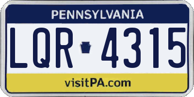PA license plate LQR4315