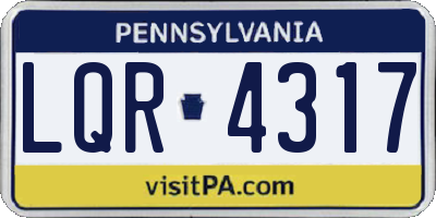 PA license plate LQR4317