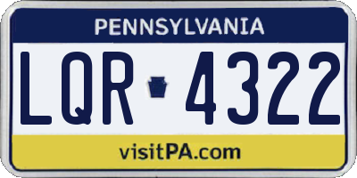 PA license plate LQR4322