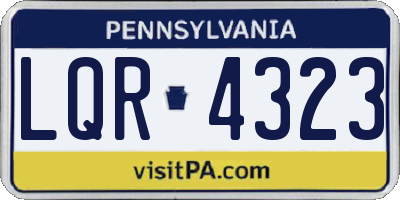 PA license plate LQR4323