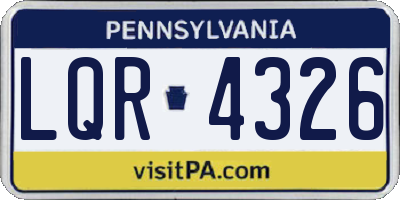 PA license plate LQR4326