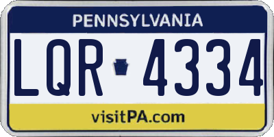 PA license plate LQR4334