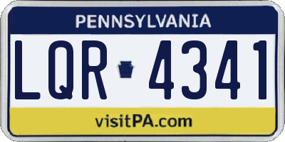 PA license plate LQR4341