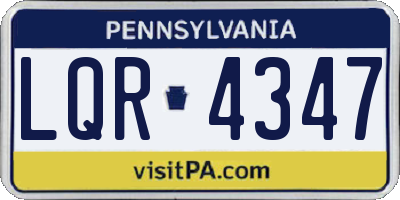 PA license plate LQR4347