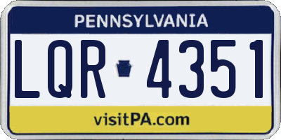 PA license plate LQR4351