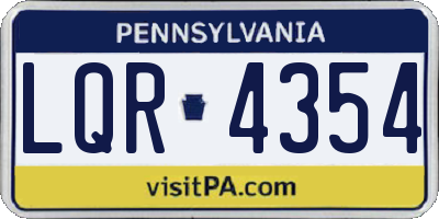 PA license plate LQR4354