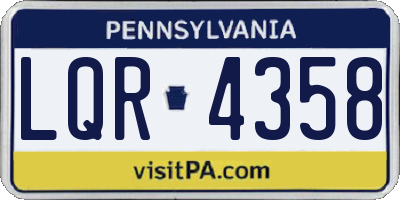 PA license plate LQR4358