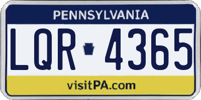 PA license plate LQR4365