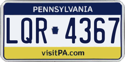 PA license plate LQR4367
