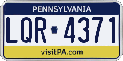 PA license plate LQR4371