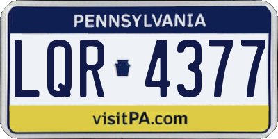 PA license plate LQR4377