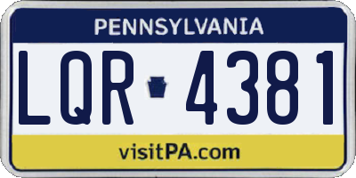 PA license plate LQR4381