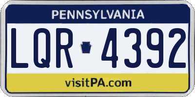 PA license plate LQR4392