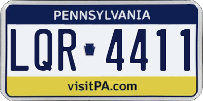 PA license plate LQR4411