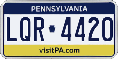 PA license plate LQR4420