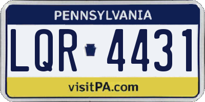 PA license plate LQR4431