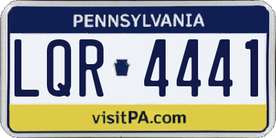 PA license plate LQR4441