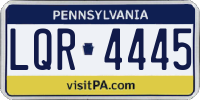 PA license plate LQR4445