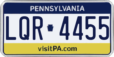 PA license plate LQR4455