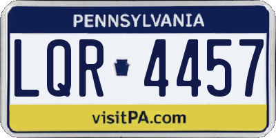 PA license plate LQR4457