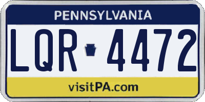 PA license plate LQR4472